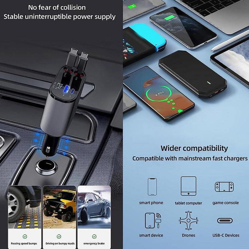 4 in 1 Retractable Charger 🚗