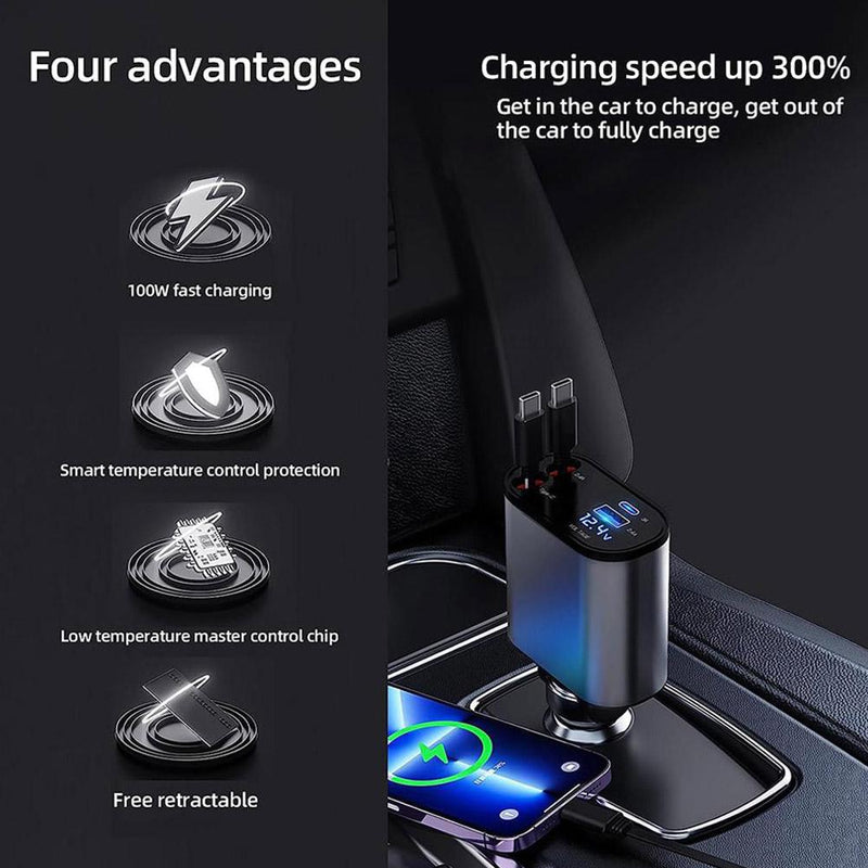 4 in 1 Retractable Charger 🚗