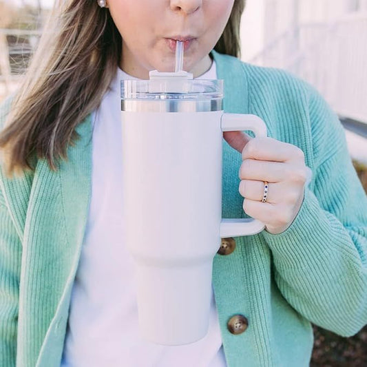 40oz Tumbler with Handle Insulated Stainless Steel 🥶🧊💧💦