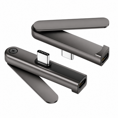 USB-C Foldable Phone Stand Adapter — محول USB-C متعدد الاستخدامات مع حامل هاتف قابل للطي