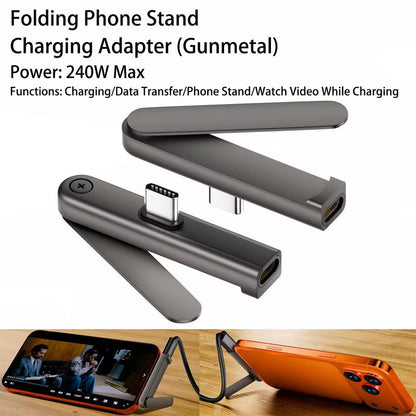 USB-C Foldable Phone Stand Adapter — محول USB-C متعدد الاستخدامات مع حامل هاتف قابل للطي